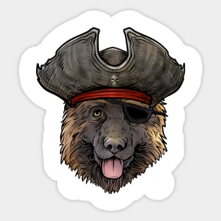 German Shepherd Pirate Sticker